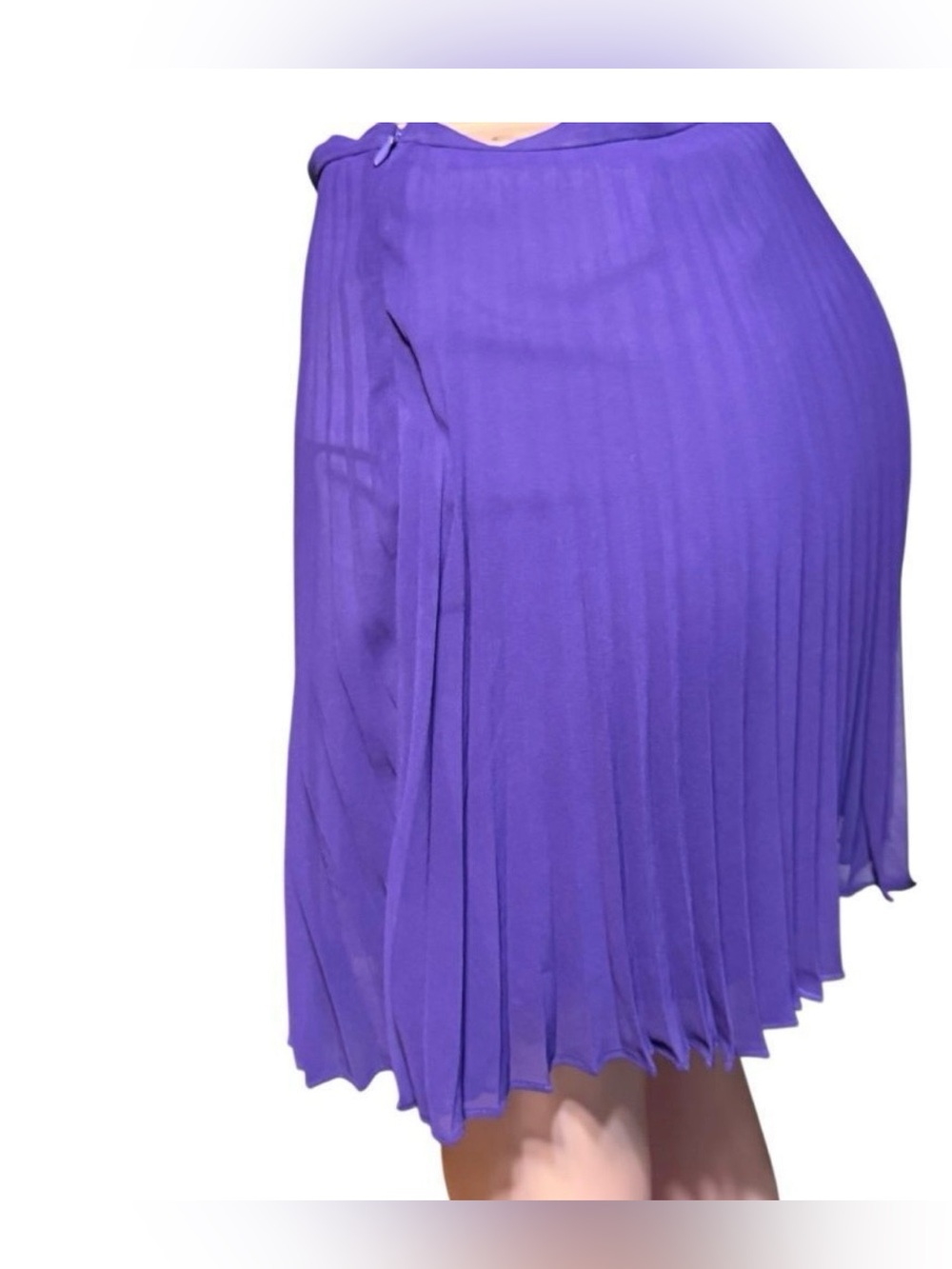 Halston Heritage Vibrant Purple A-Line Skirt 0 - Picture 3 of 6